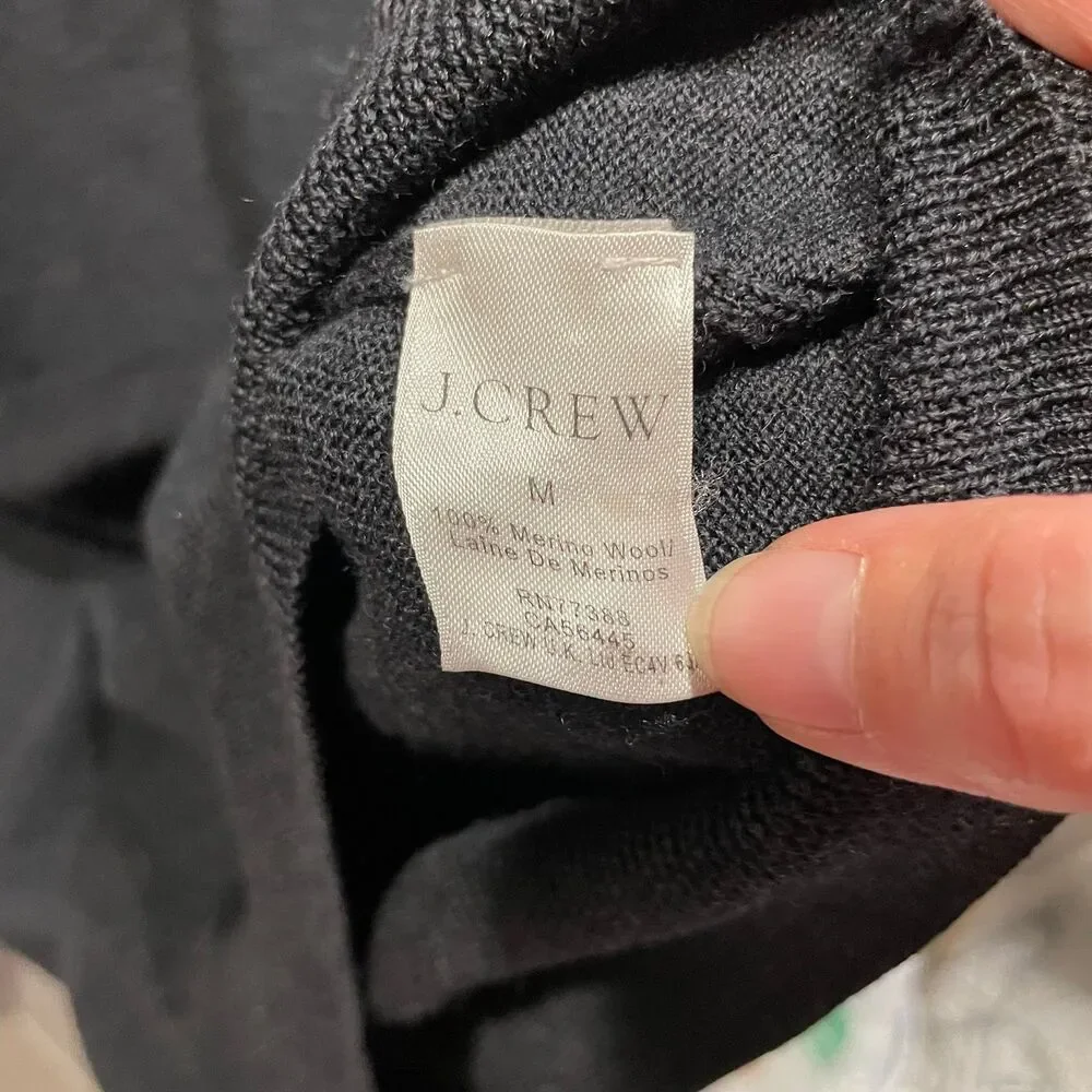 Classic charcoal gray v-neck marino wool sweater J. Crew preppy work academia